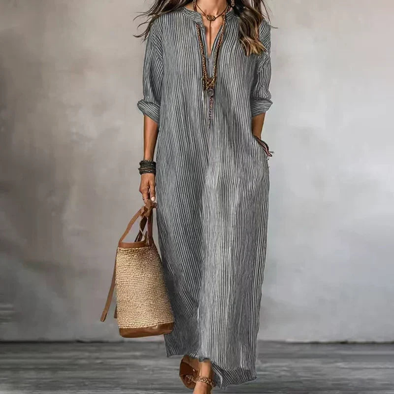 Tania Baccelli™ Pruhované maxi šaty pro bezstarostný každodenní styl