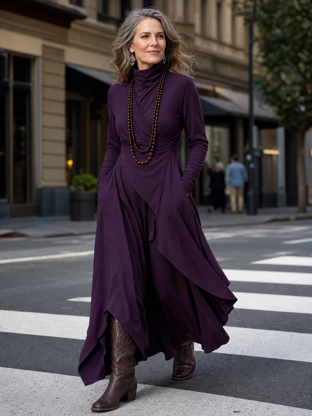 Teodora Solinas™ Elegantní rolákové šaty pro celodenní pohodlí