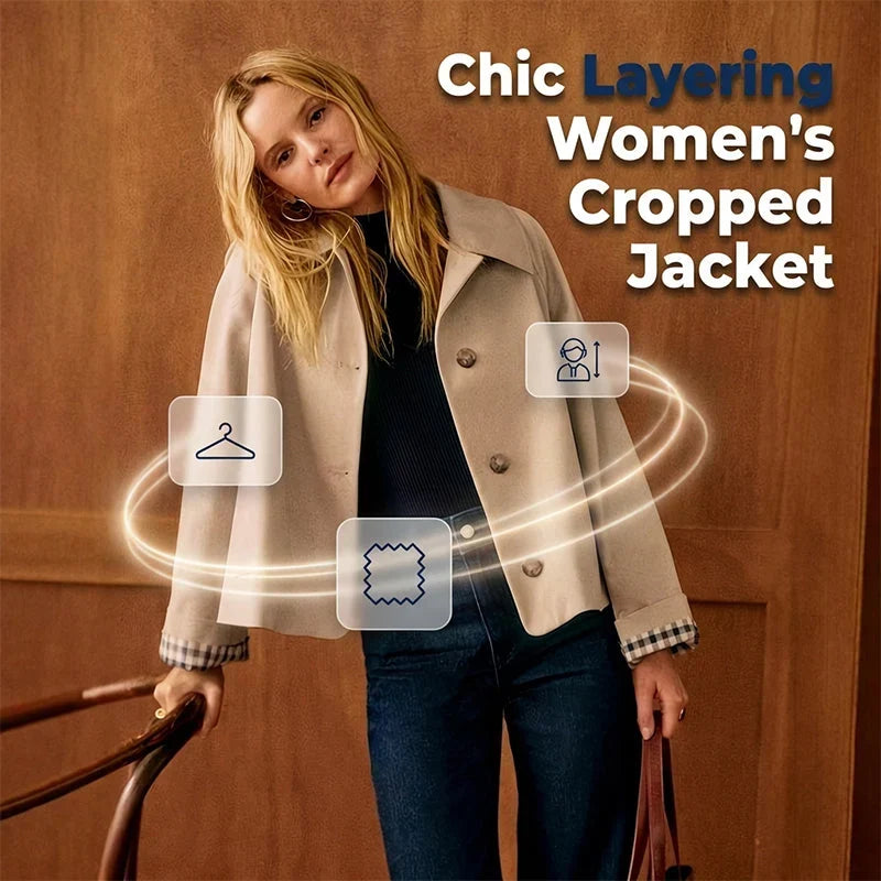 Ubalda Boccaccio Versatile Cropped Jacket - main front view of women's single-breasted cropped jacket