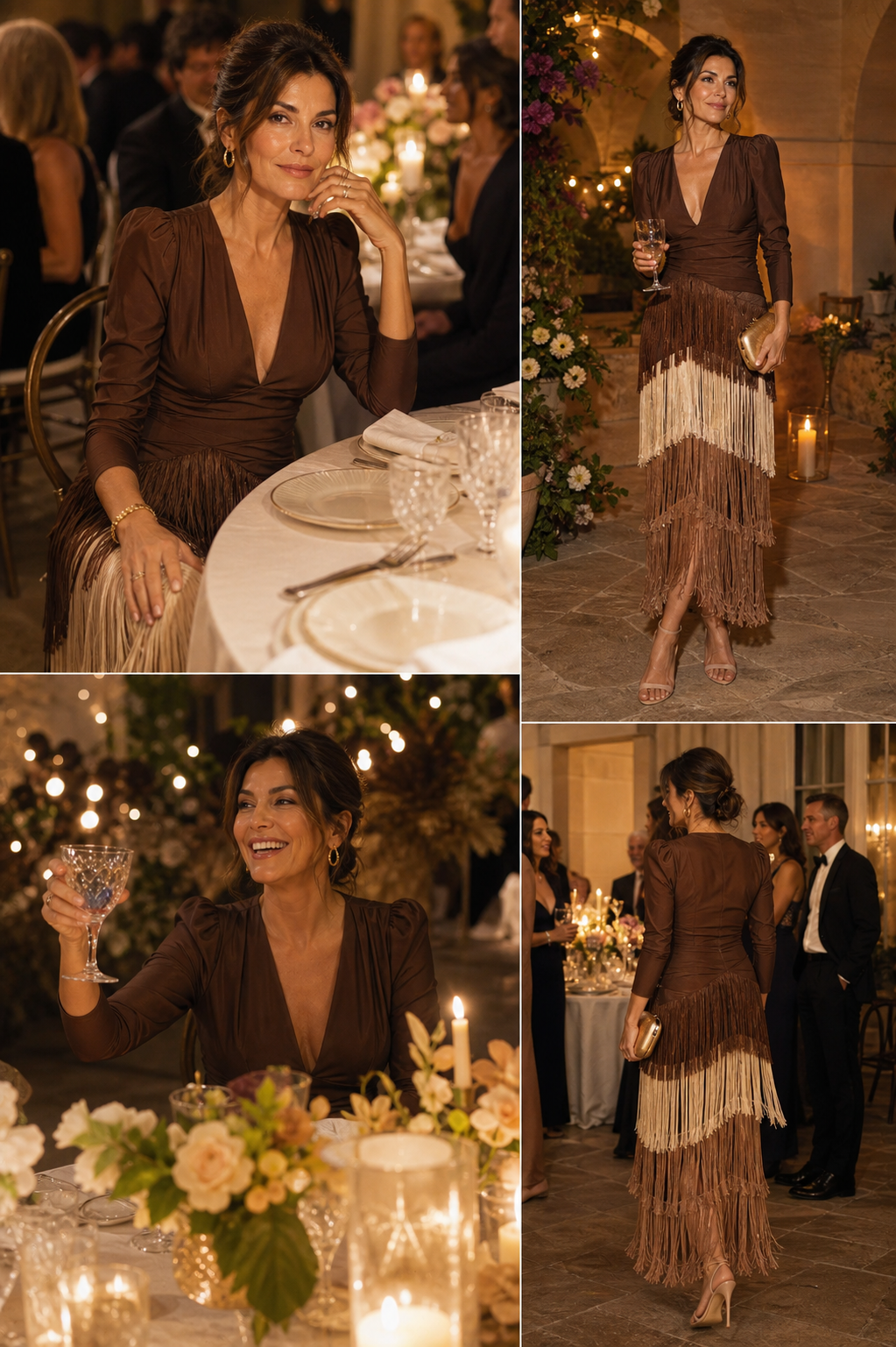 Ursola Abbondanza™ Elegantní midi šaty se třásněmi na slavnostní příležitosti