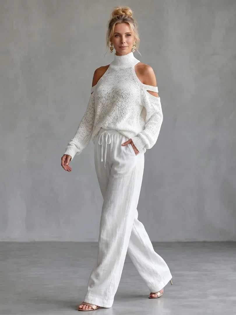 Valentina Baccelli™ Svetr s odhalenými rameny a výřezy pro bezstarostný styl
