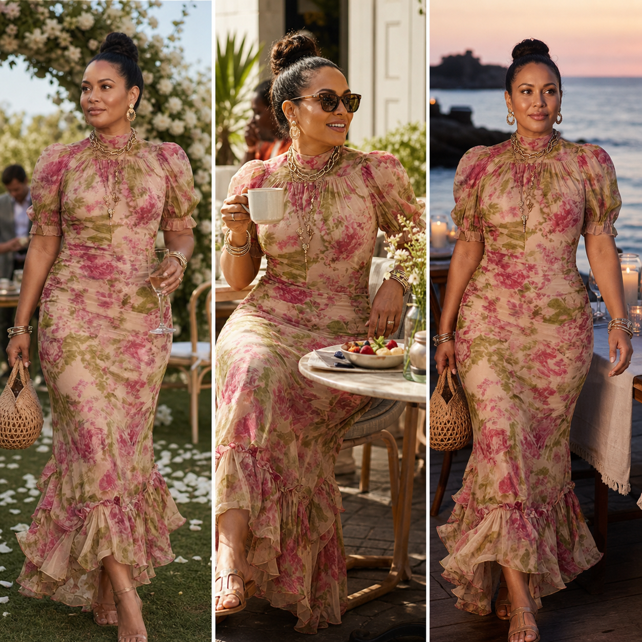 Valentina Petrelli™ Lichotivé květinové maxi šaty pro bezstarostnou eleganci