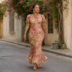 Valentina Petrelli™ Lichotivé květinové maxi šaty pro bezstarostnou eleganci