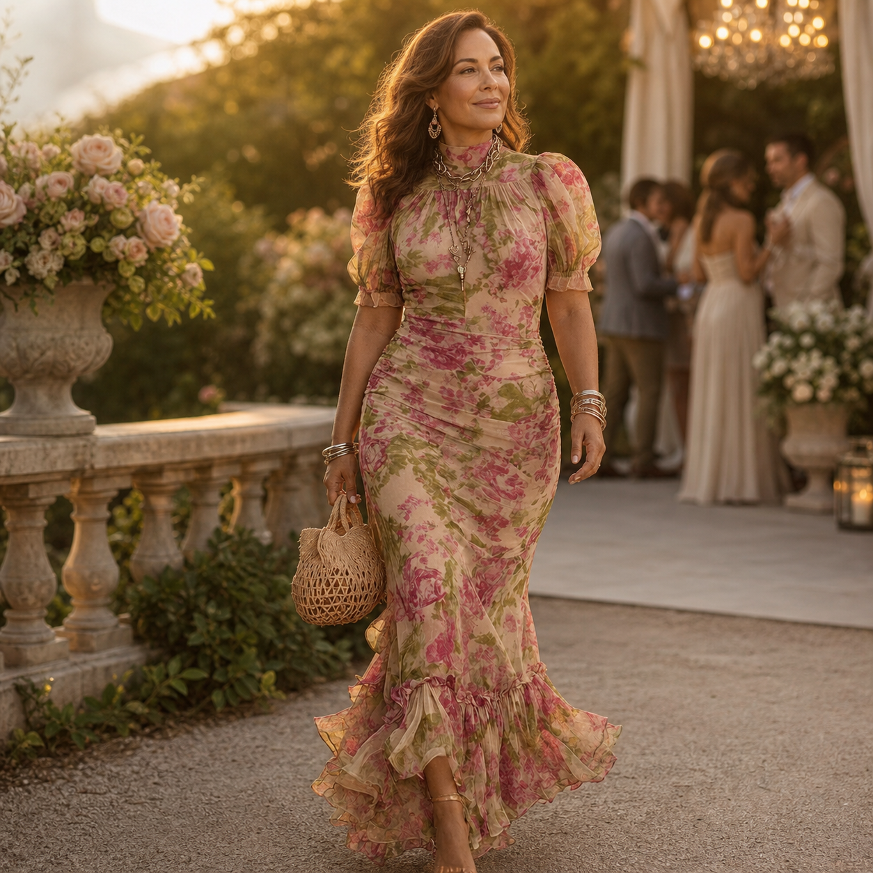 Valentina Petrelli™ Lichotivé květinové maxi šaty pro bezstarostnou eleganci