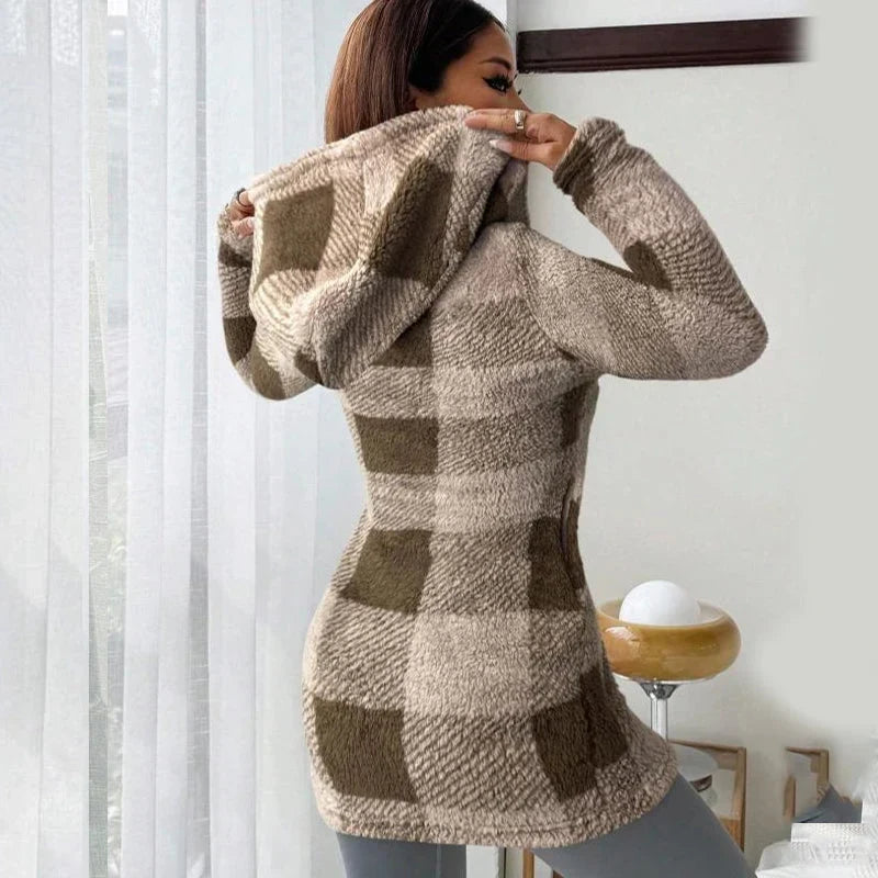Venturina Casagrande™ Károvaná bunda s kapucí pro bezstarostné teplo