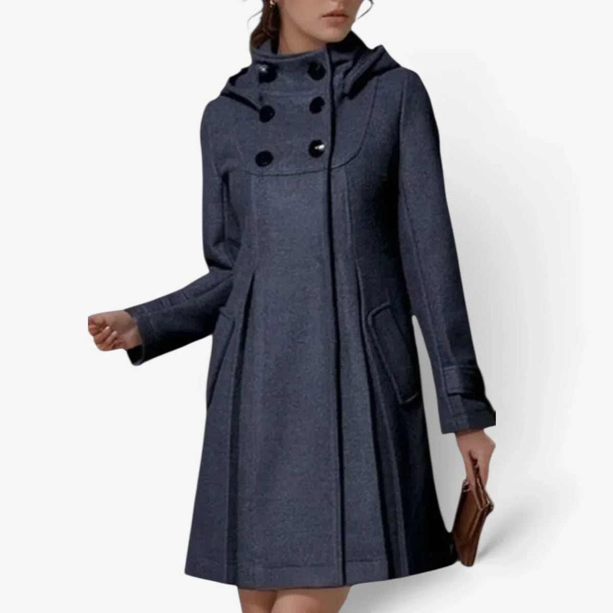 Wanda Salvadori™ Elegantní kapucový áčkový kabát na chladné výlety