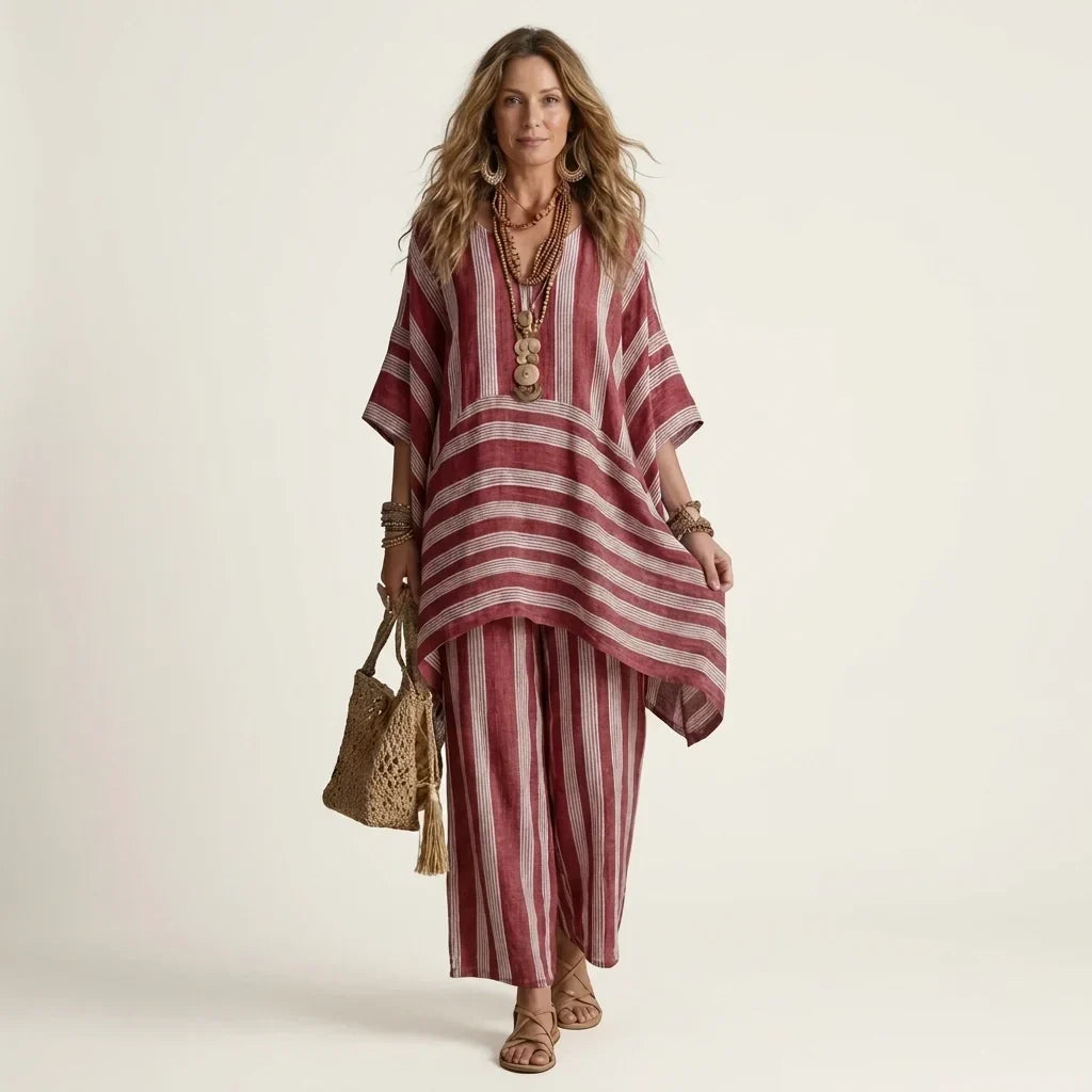 Yara Casual Flowy Matching Set - main front view of the flowy two-piece set