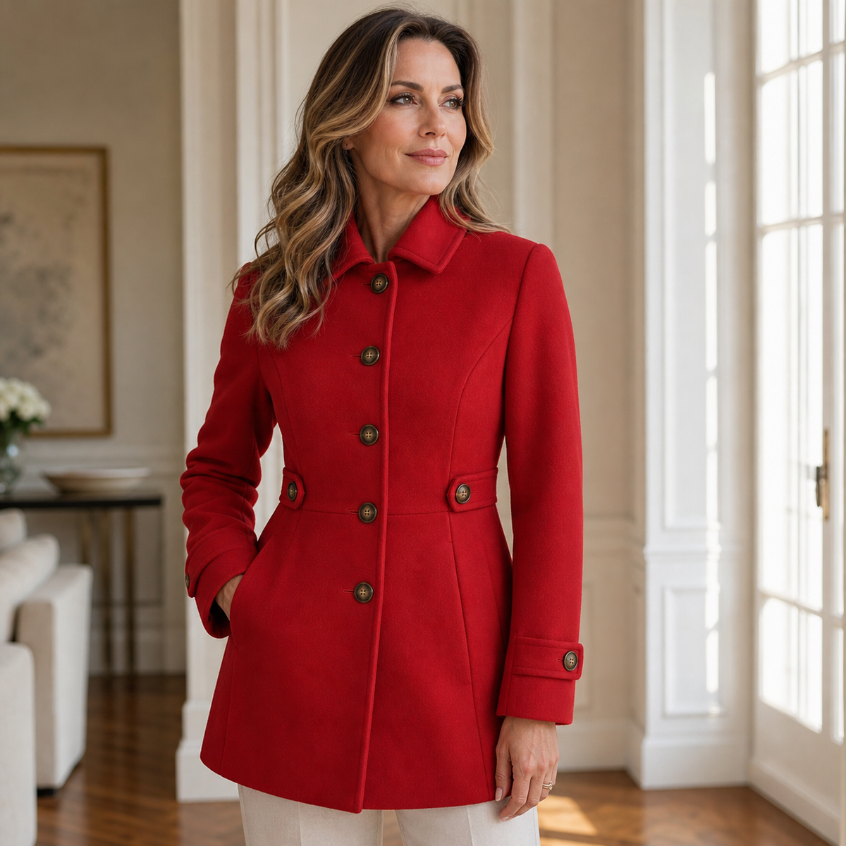 Yara Bertoldi™ Elegantní kabát středí délky pro bezstarostný každodenní styl