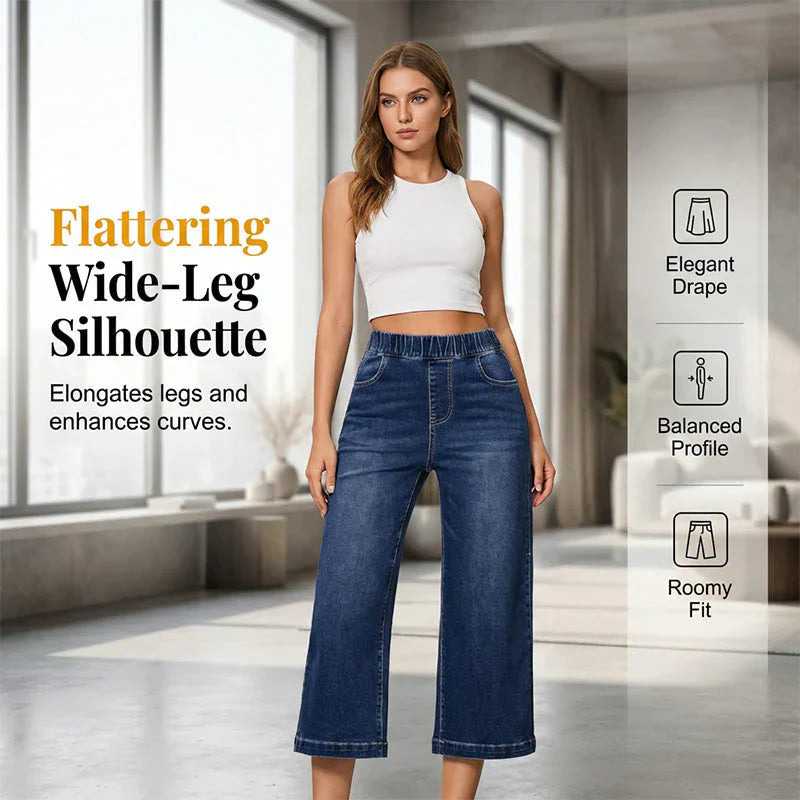 Zeffirina Tobia Wide Leg Cropped Jeans for Women - main front product view