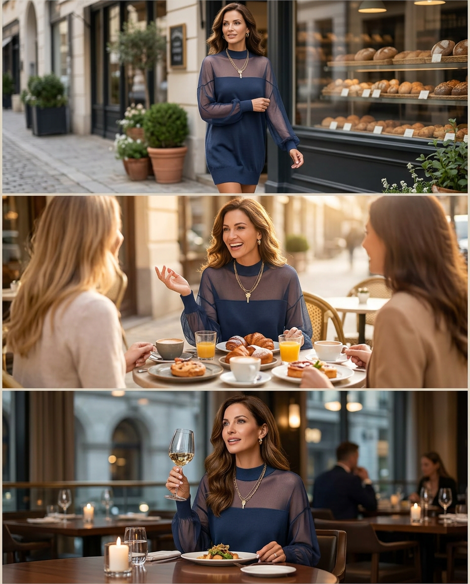 Zelinda Balducci™ Vzdušné průsvitné šaty pro každodenní nošení