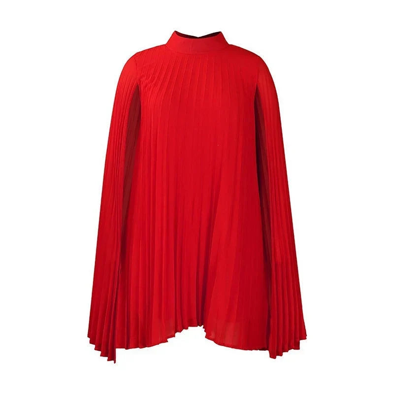 Zelinda Barchetti™ Elegantní skládané šaty s pelerínou pro bezstarostný styl