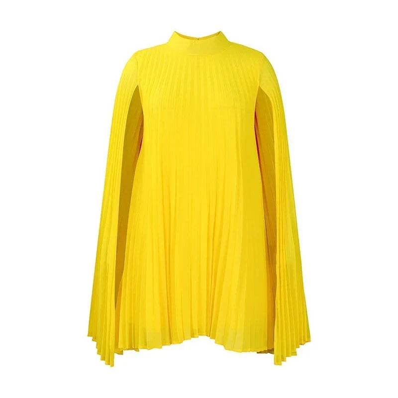 Zelinda Barchetti™ Elegantní skládané šaty s pelerínou pro bezstarostný styl