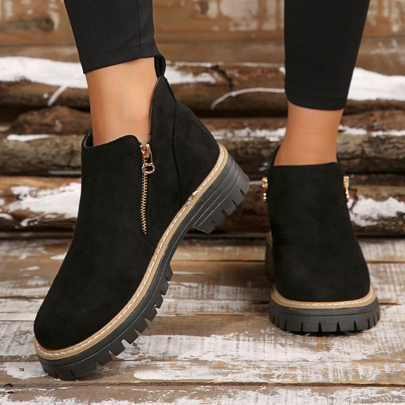 ZipStryde Sleek Zip Ankle Boots - pair of ankle boots displayed side by side